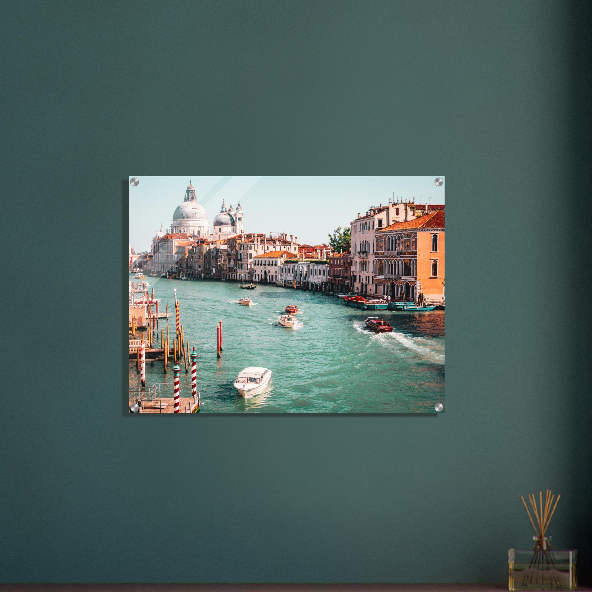 Iconic Venice: Striped Poles and Santa Maria II Acrylic Print