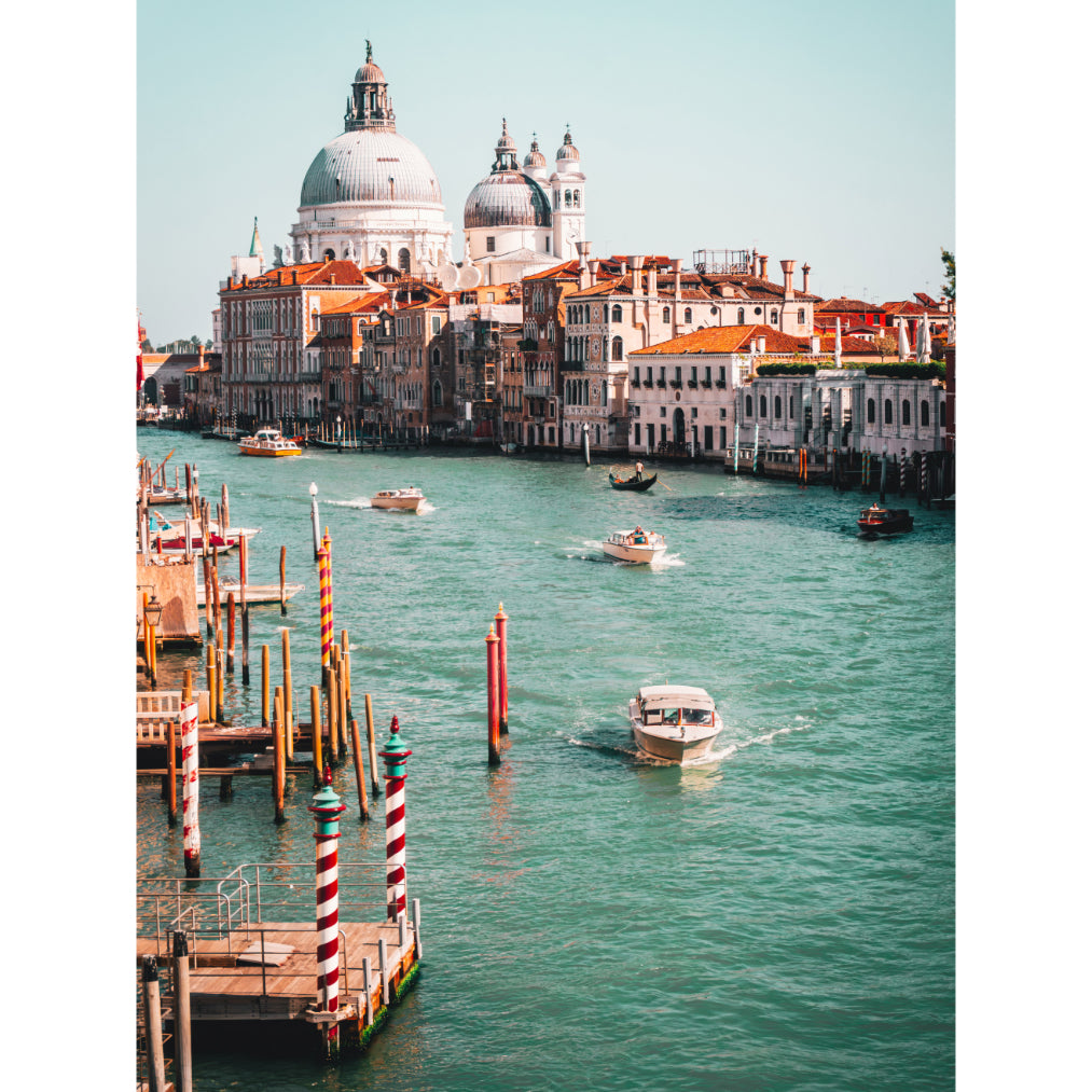 Iconic Venice: Striped Poles and Santa Maria | Acrylic Print