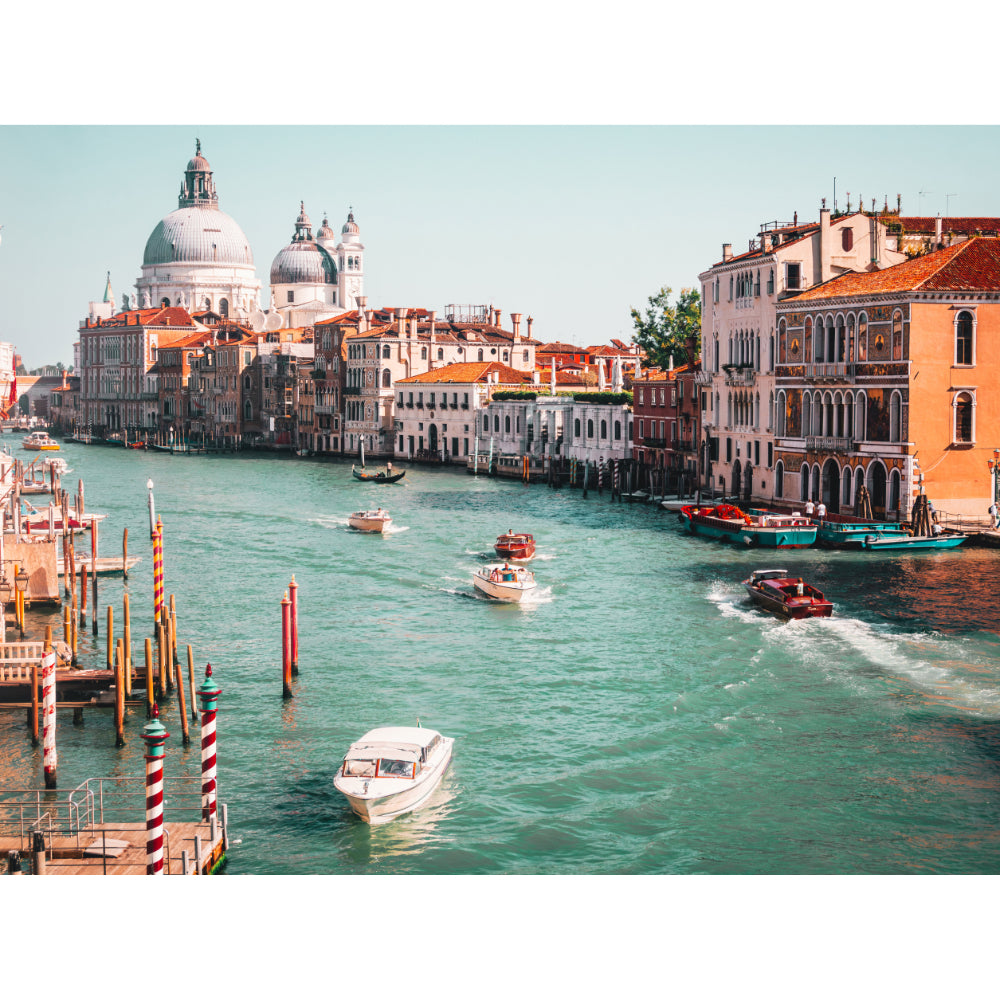 Iconic Venice: Striped Poles and Santa Maria II Acrylic Print