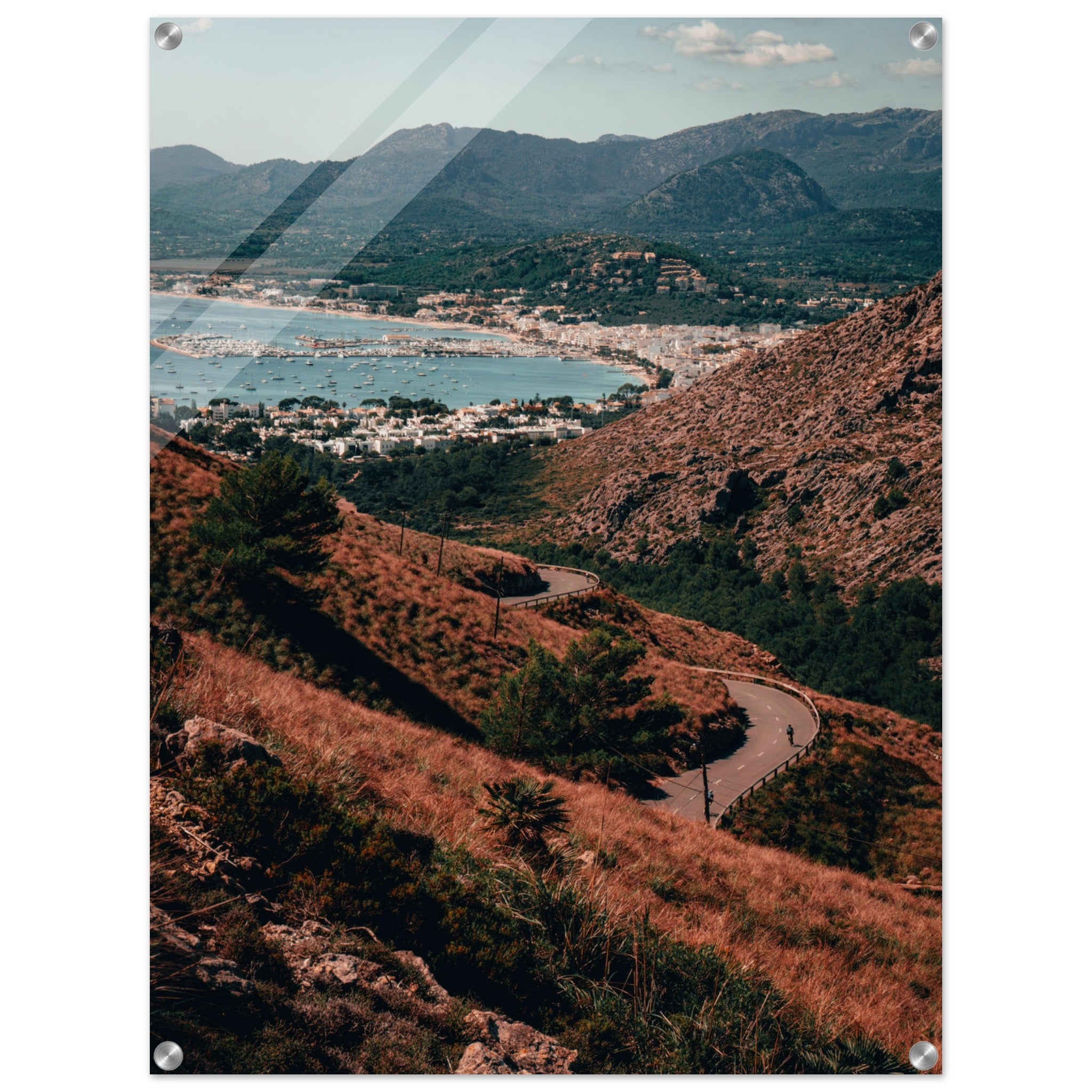 Scenic Route: Mallorca's Mountain Pass to the Sea | Acrylic Print