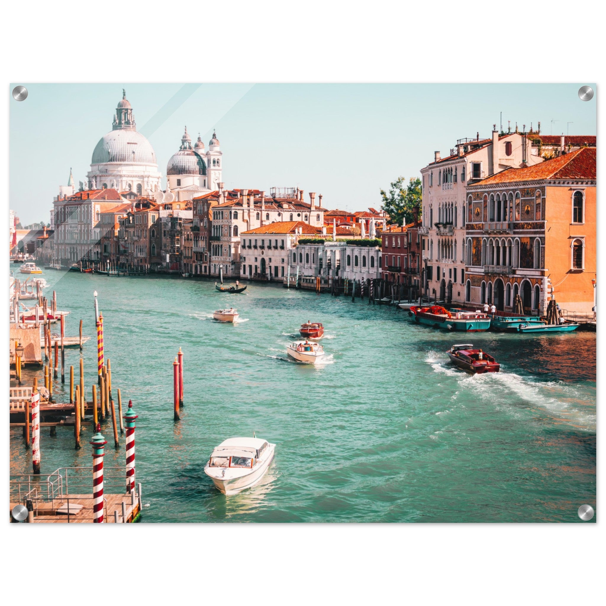 Iconic Venice: Striped Poles and Santa Maria II Acrylic Print