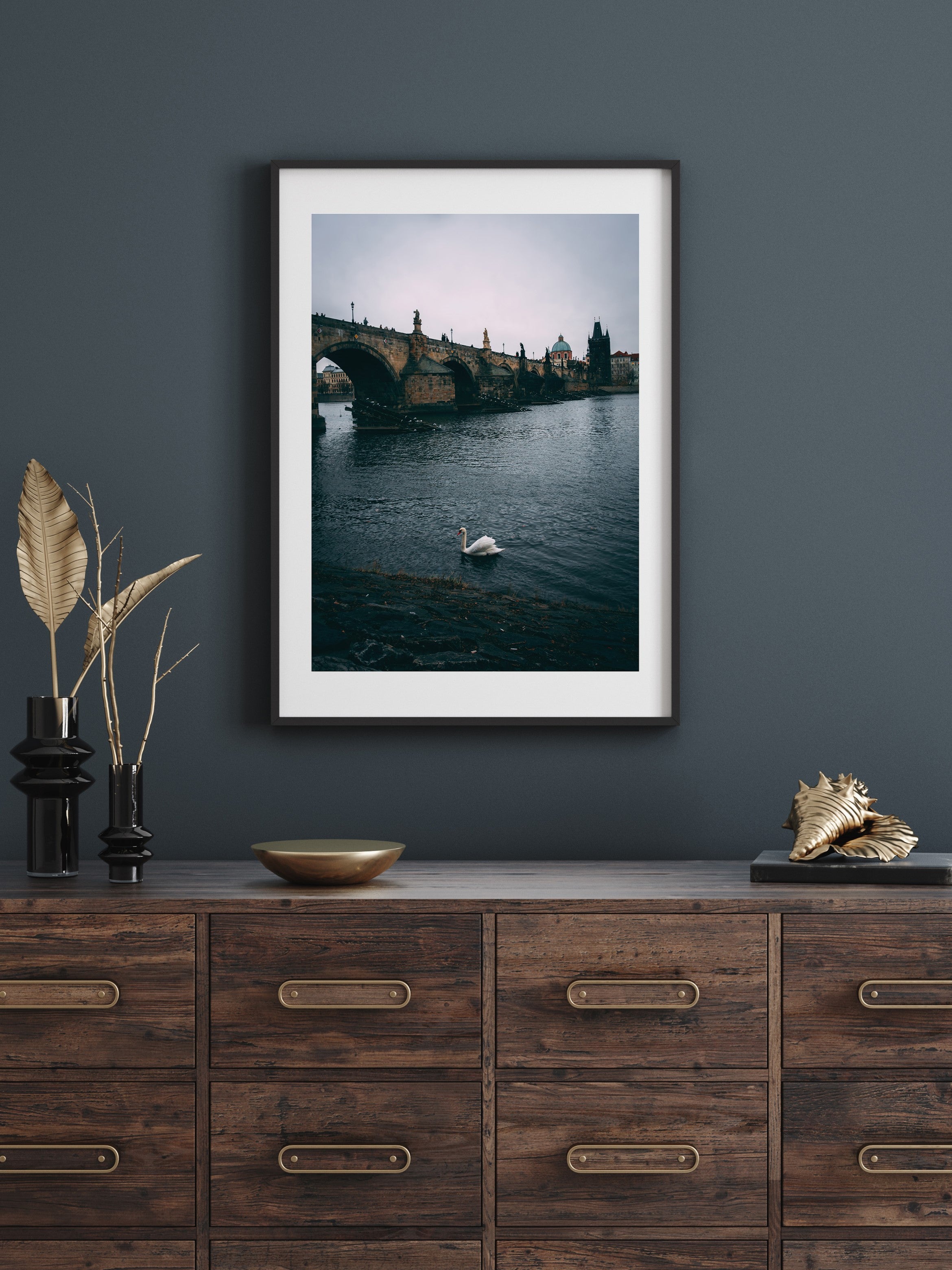 Glide with the Swan: The Majestic Charles Bridge of Prague | Poster